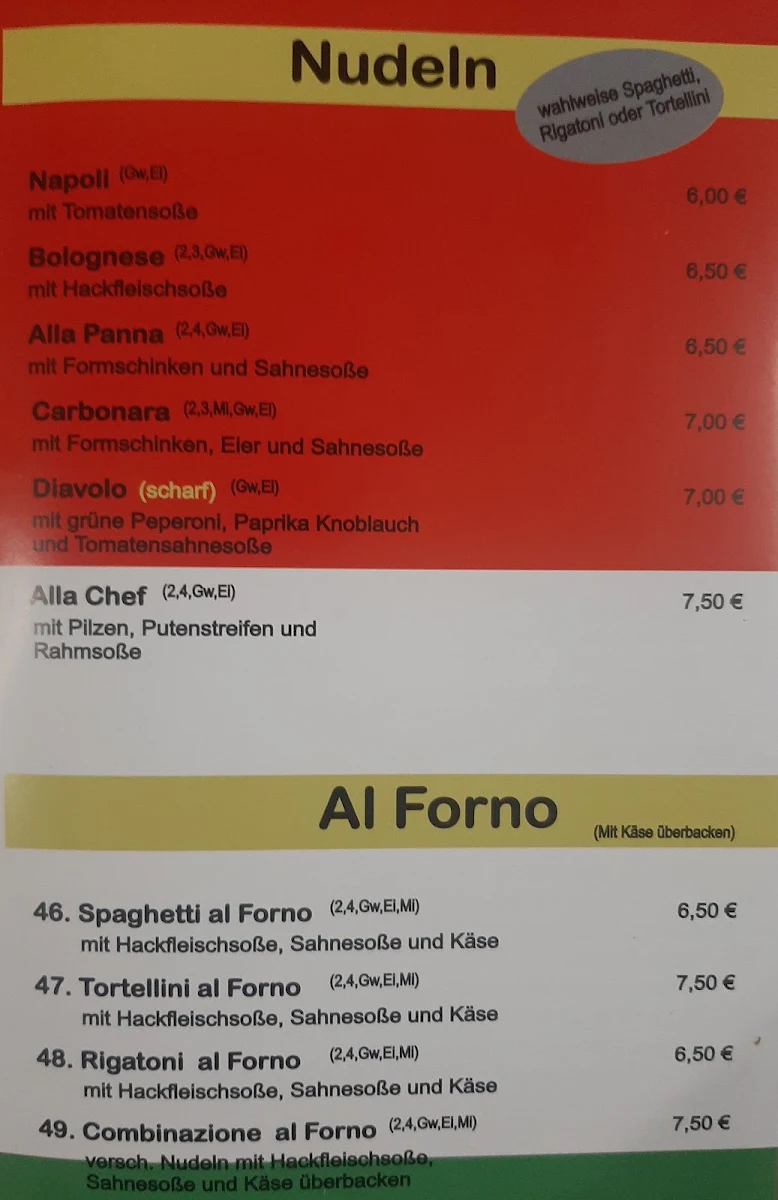 Speisekarte, Schaumberger Kebab Haus