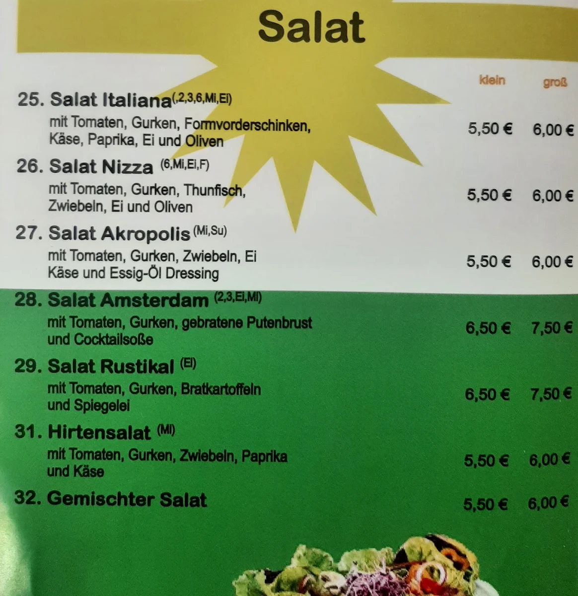 Speisekarte, Schaumberger Kebab Haus