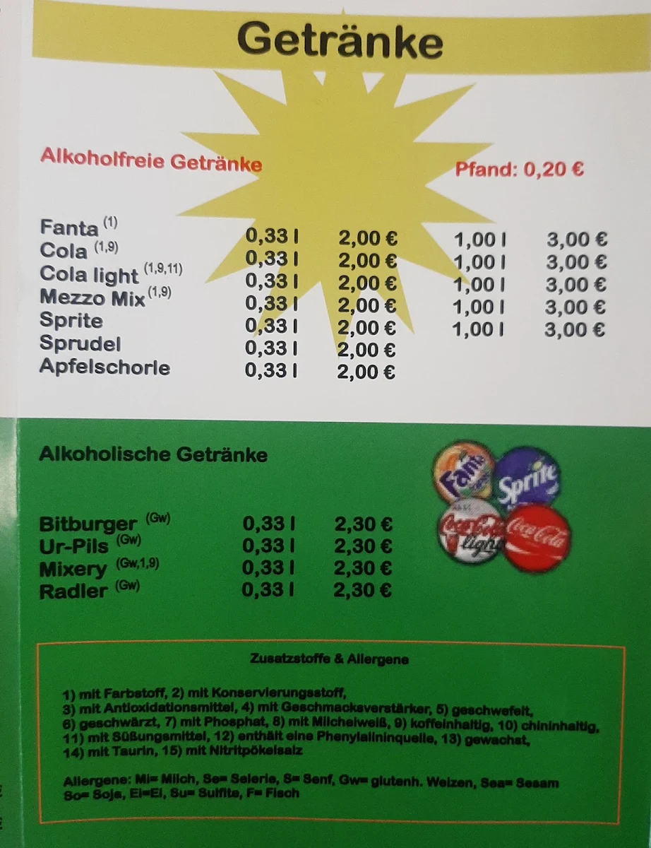 Speisekarte, Schaumberger Kebab Haus