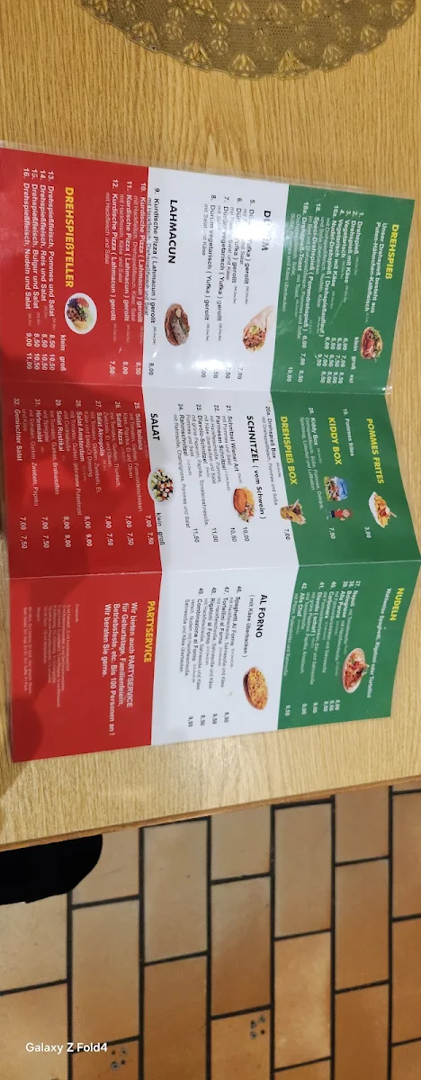 Speisekarte, Schaumberger Kebab Haus