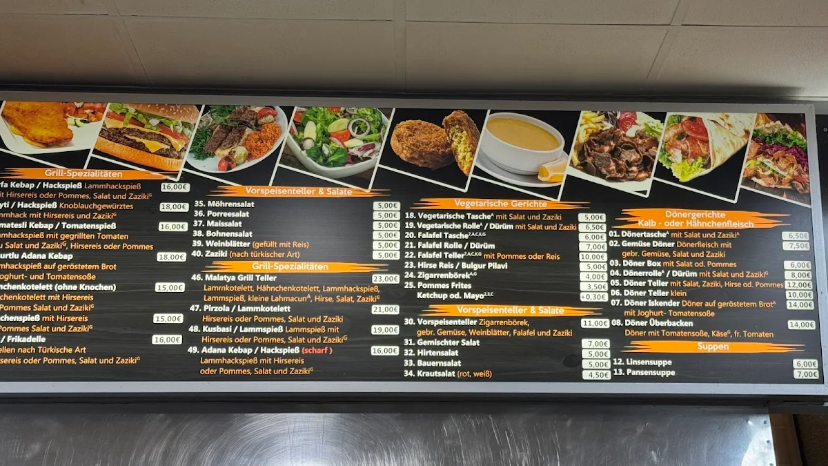 Speisekarte, Malatya Grill