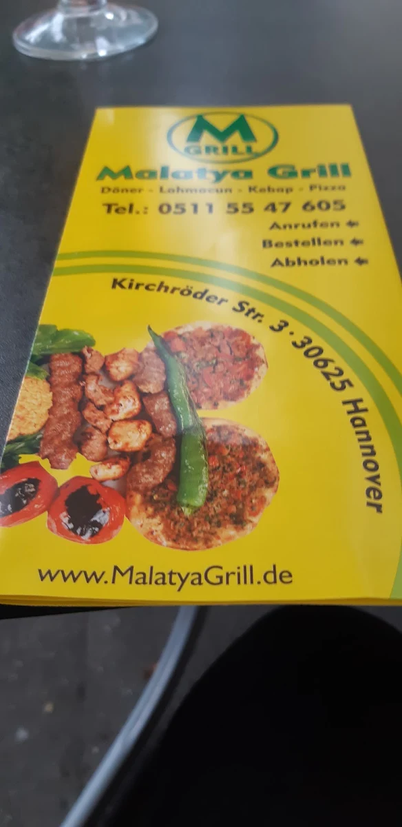 Speisekarte, Malatya Grill