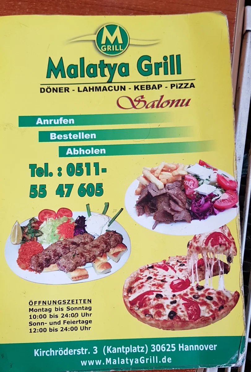 Speisekarte, Malatya Grill