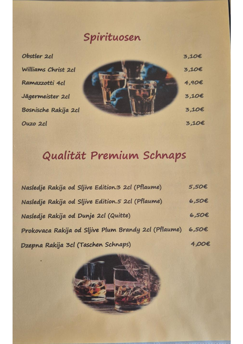 Speisekarte, A&M BALKAN GRILL