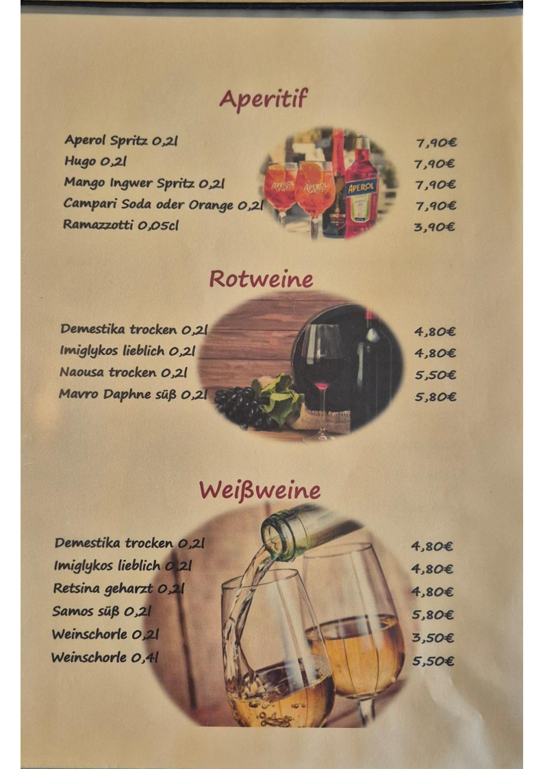 Speisekarte, A&M BALKAN GRILL