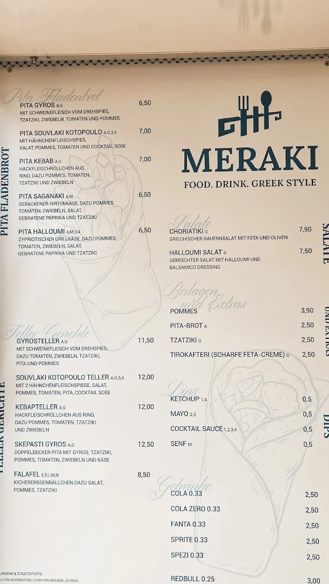 Speisekarte, Meraki Cantine