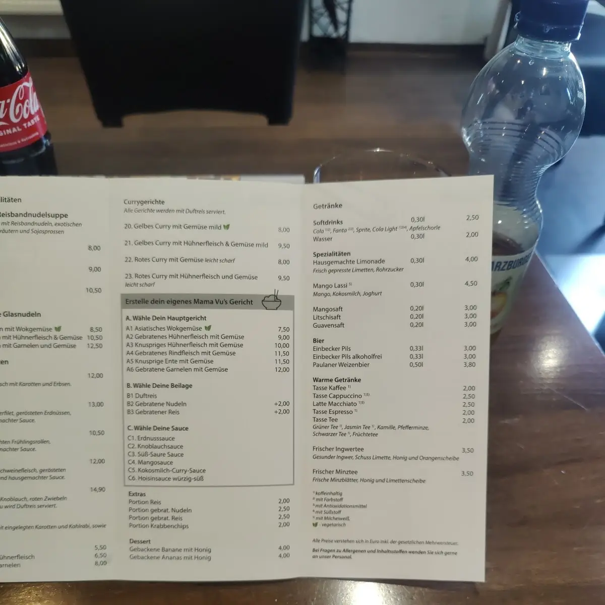 Speisekarte, Mama Vu´s