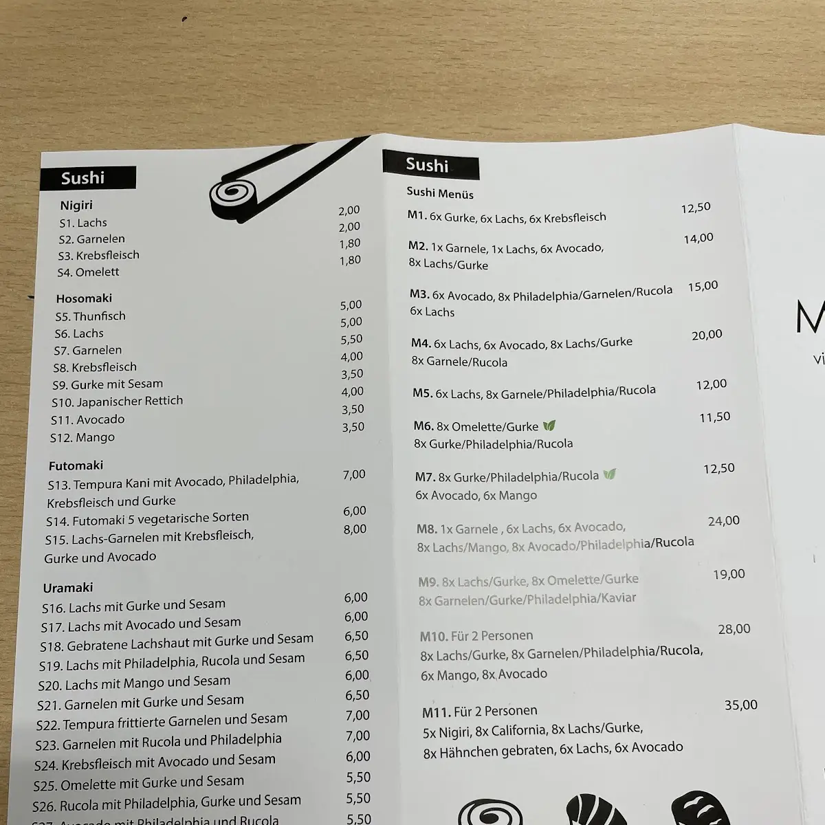 Speisekarte, Mama Vu´s