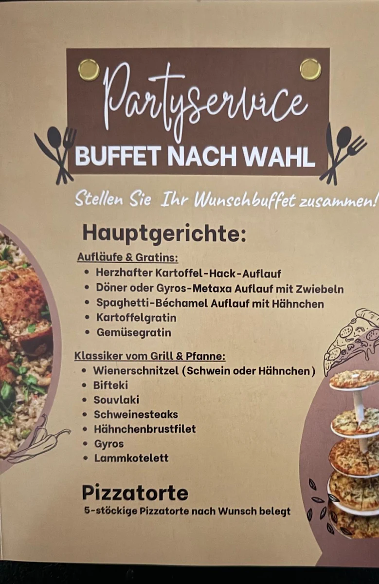 Speisekarte, Pizzeria Napoli