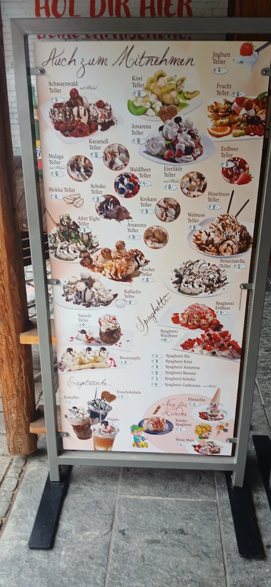 Speisekarte, Eiscafé Ciao
