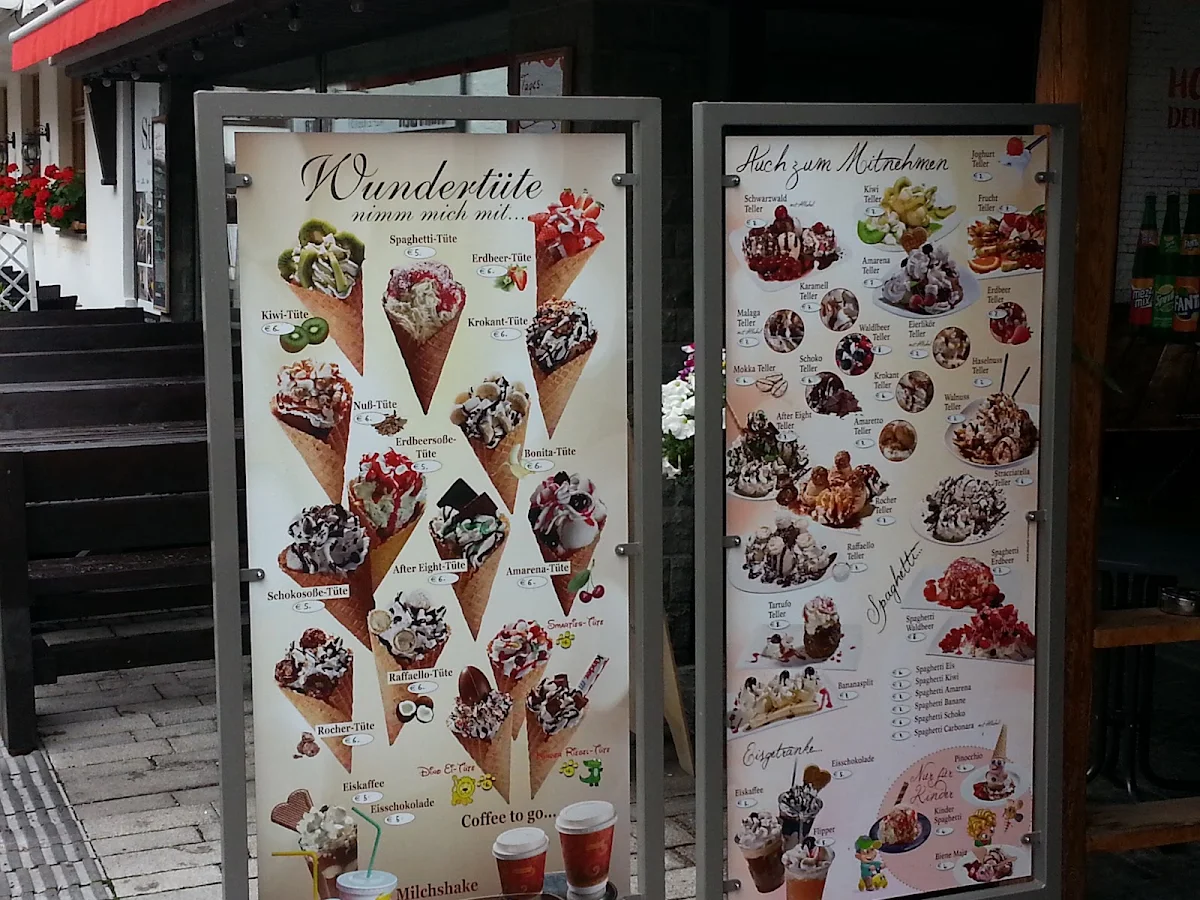 Speisekarte, Eiscafé Ciao