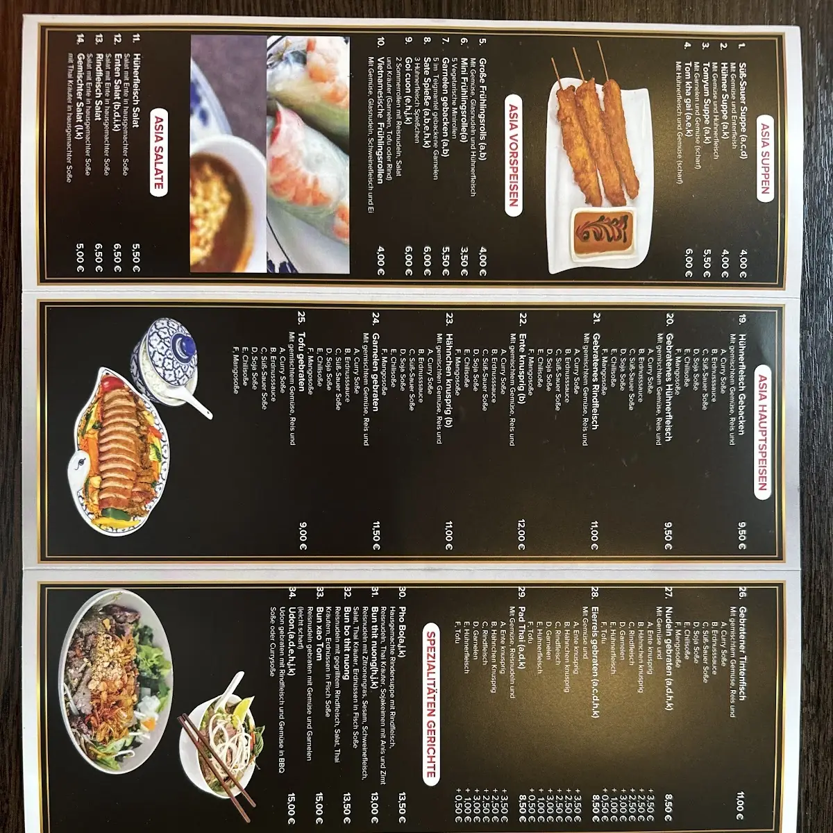 Speisekarte, Imbiss Cari Quán - Asiatische Küche und Sushi Bar Ruhpolding