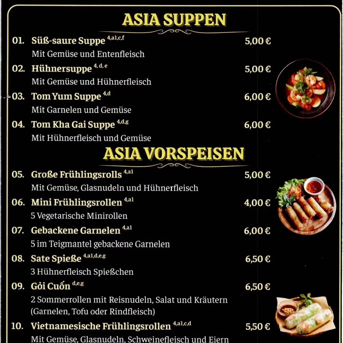 Speisekarte, Imbiss Cari Quán - Asiatische Küche und Sushi Bar Ruhpolding