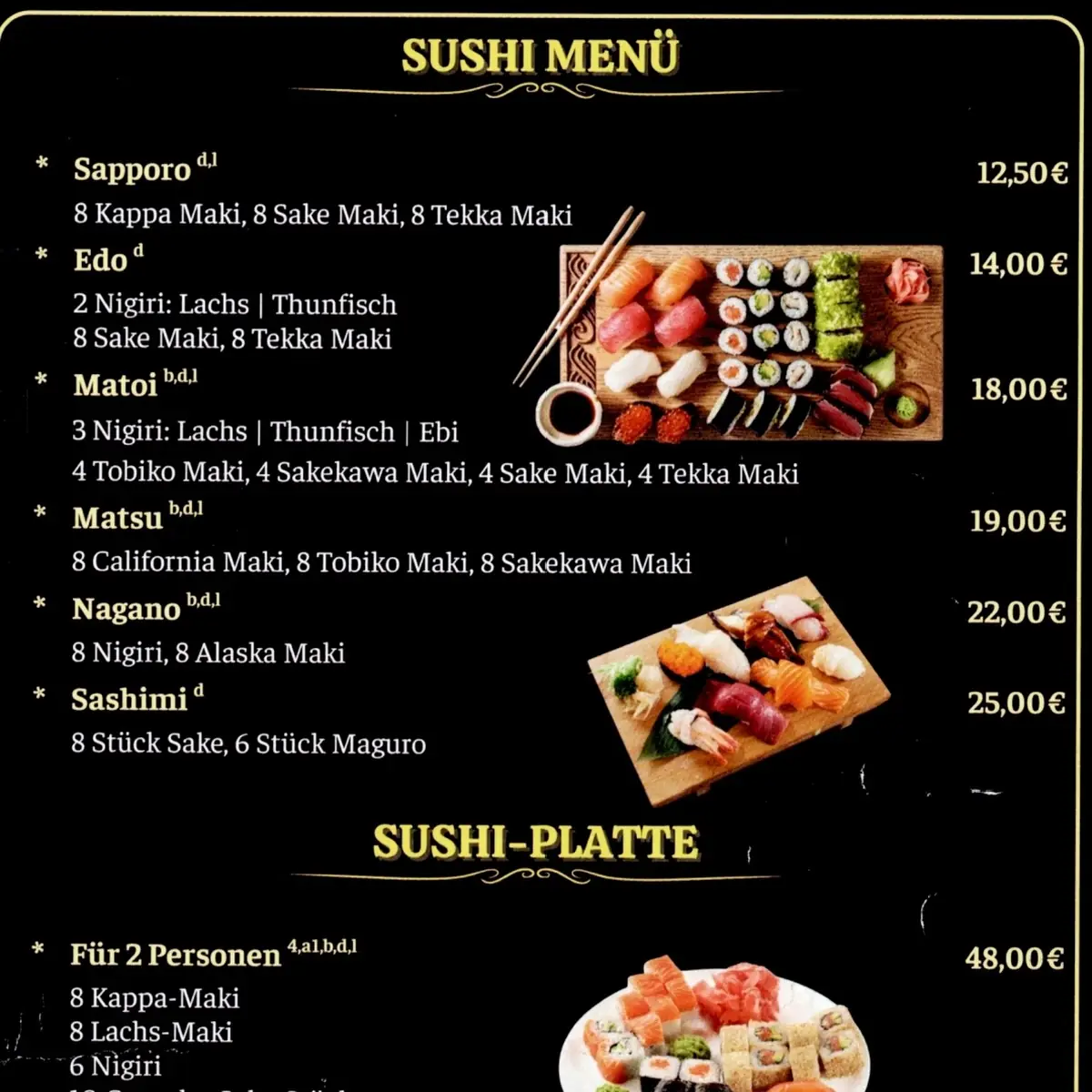 Speisekarte, Imbiss Cari Quán - Asiatische Küche und Sushi Bar Ruhpolding