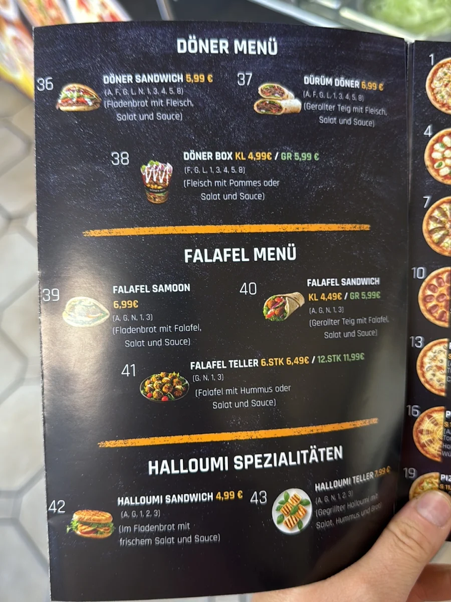 Speisekarte, LEVANT PIZZA