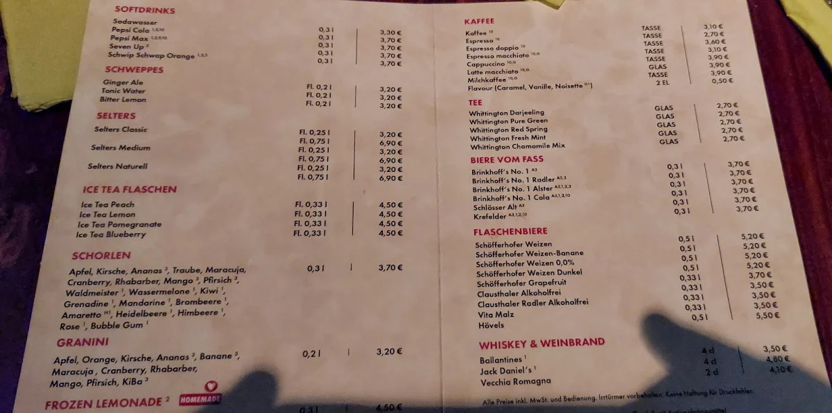 Speisekarte, eatalio Moers