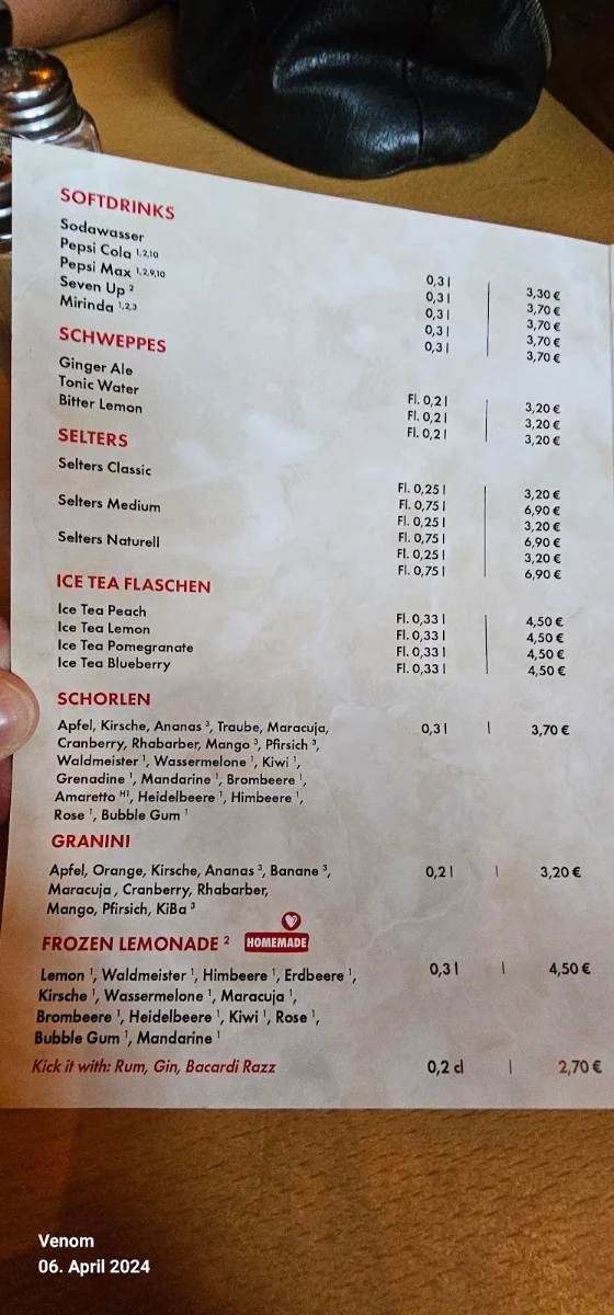 Speisekarte, eatalio Moers