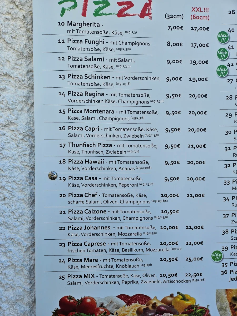 Speisekarte, Pizza Ramirez