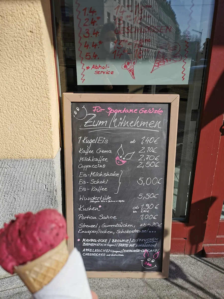Speisekarte, Café Eisträumerei