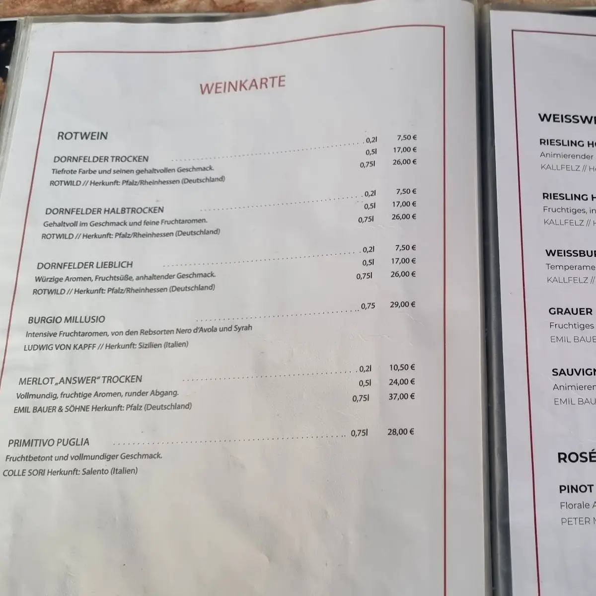 Speisekarte photo 5
