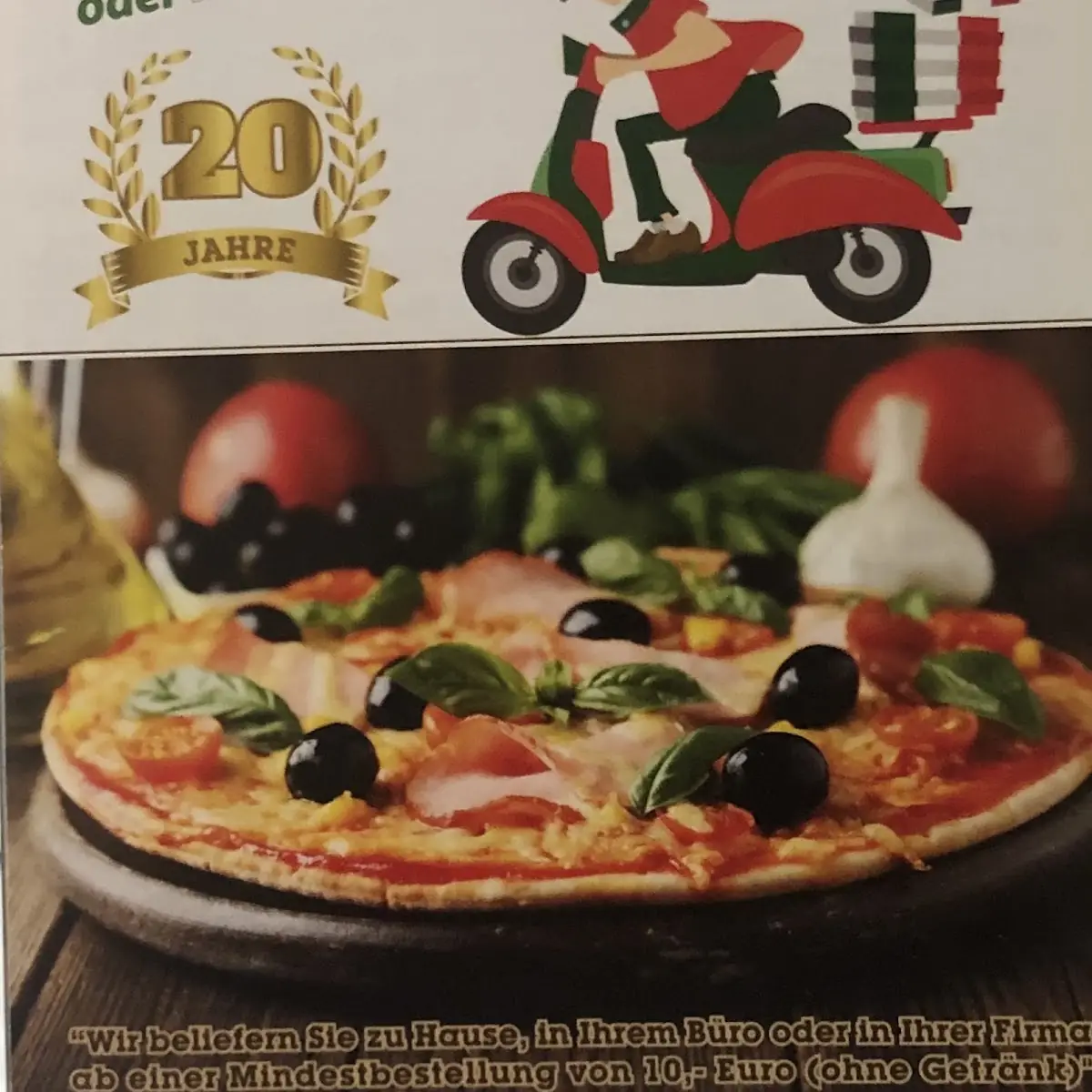 Speisekarte, Pizzeria Aurora
