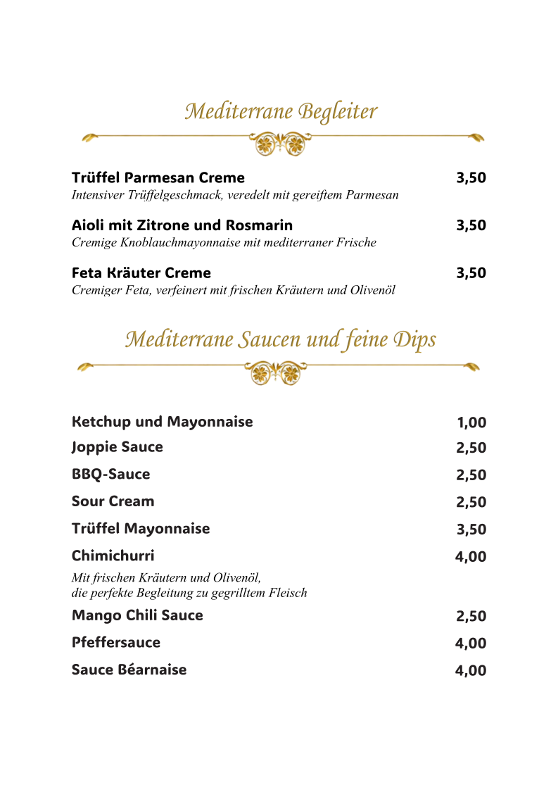 Speisekarte, An-Gus Steak & Mediterrane Küche - Lippstadt