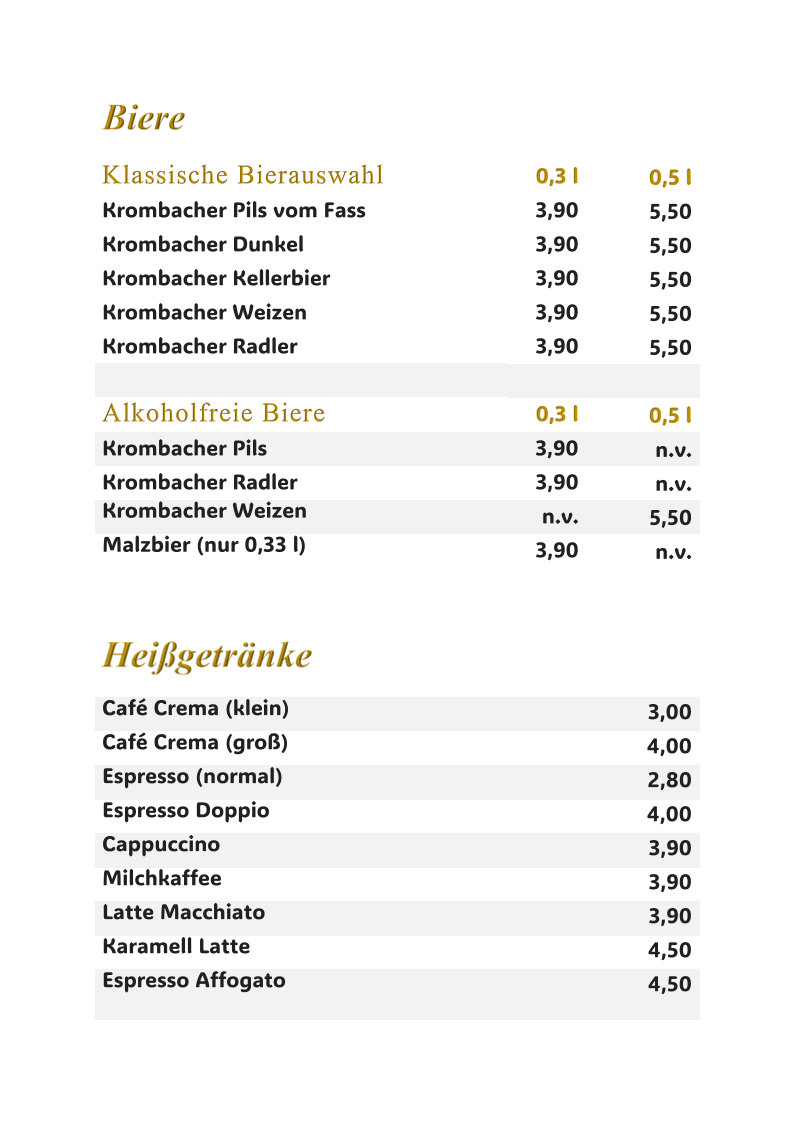 Speisekarte, An-Gus Steak & Mediterrane Küche - Lippstadt