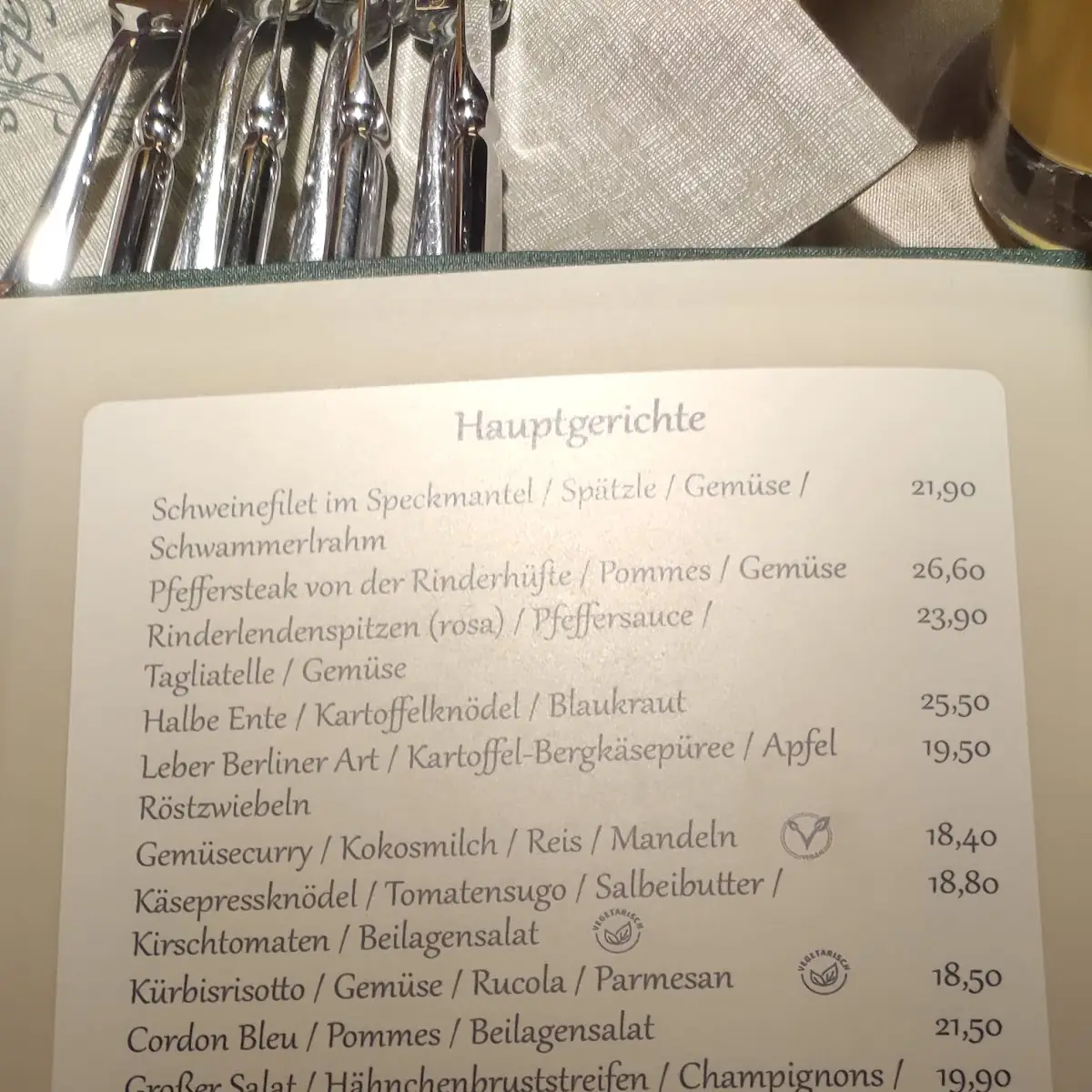 Speisekarte, Malzstadel