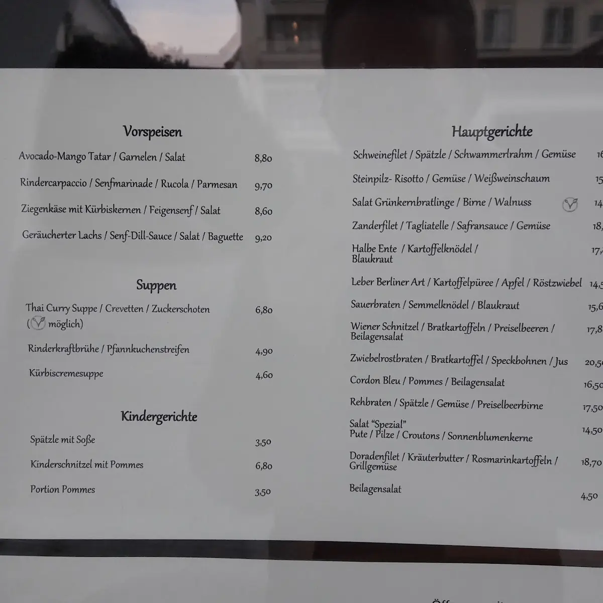 Speisekarte, Malzstadel