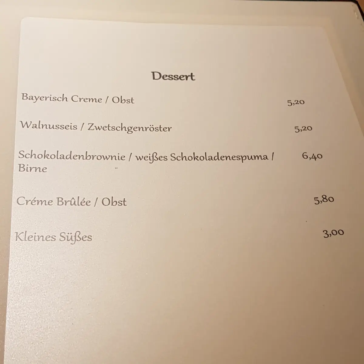 Speisekarte, Malzstadel
