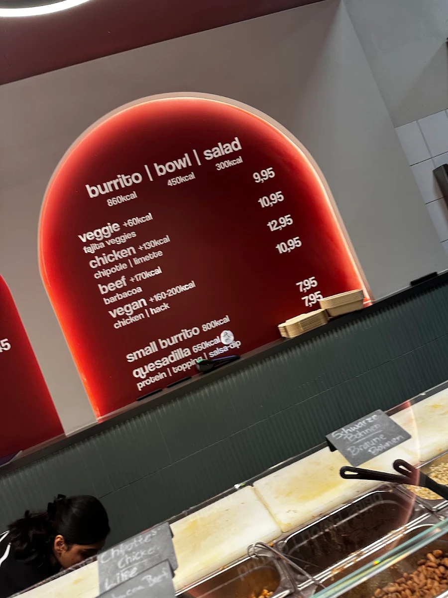 Speisekarte, Burrico Innenstadt