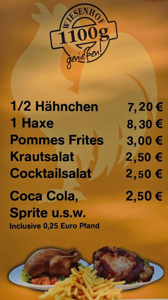 Speisekarte, Hähnchenbraterei Thomas Steingaß