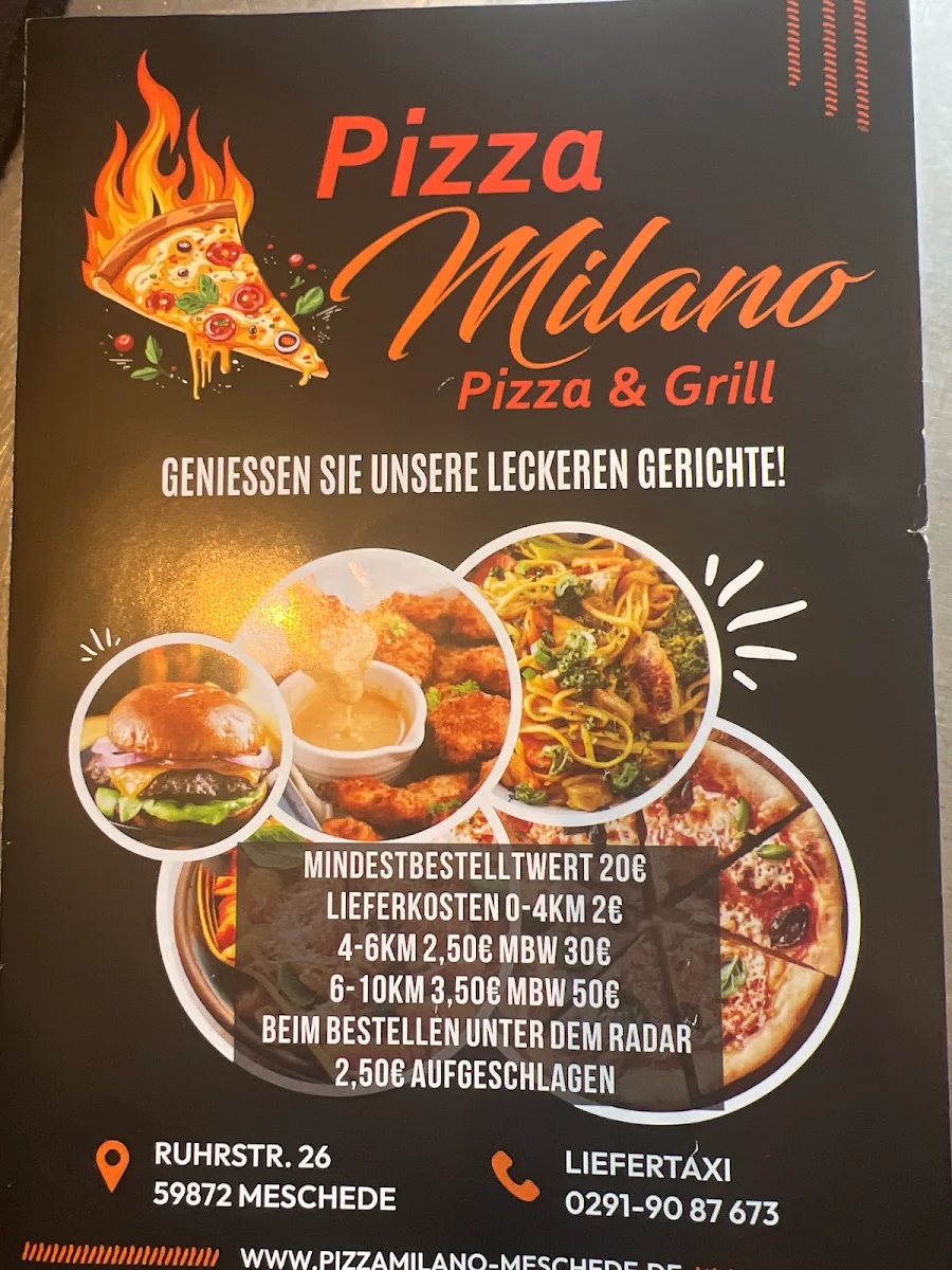 Speisekarte, Pizza Milano