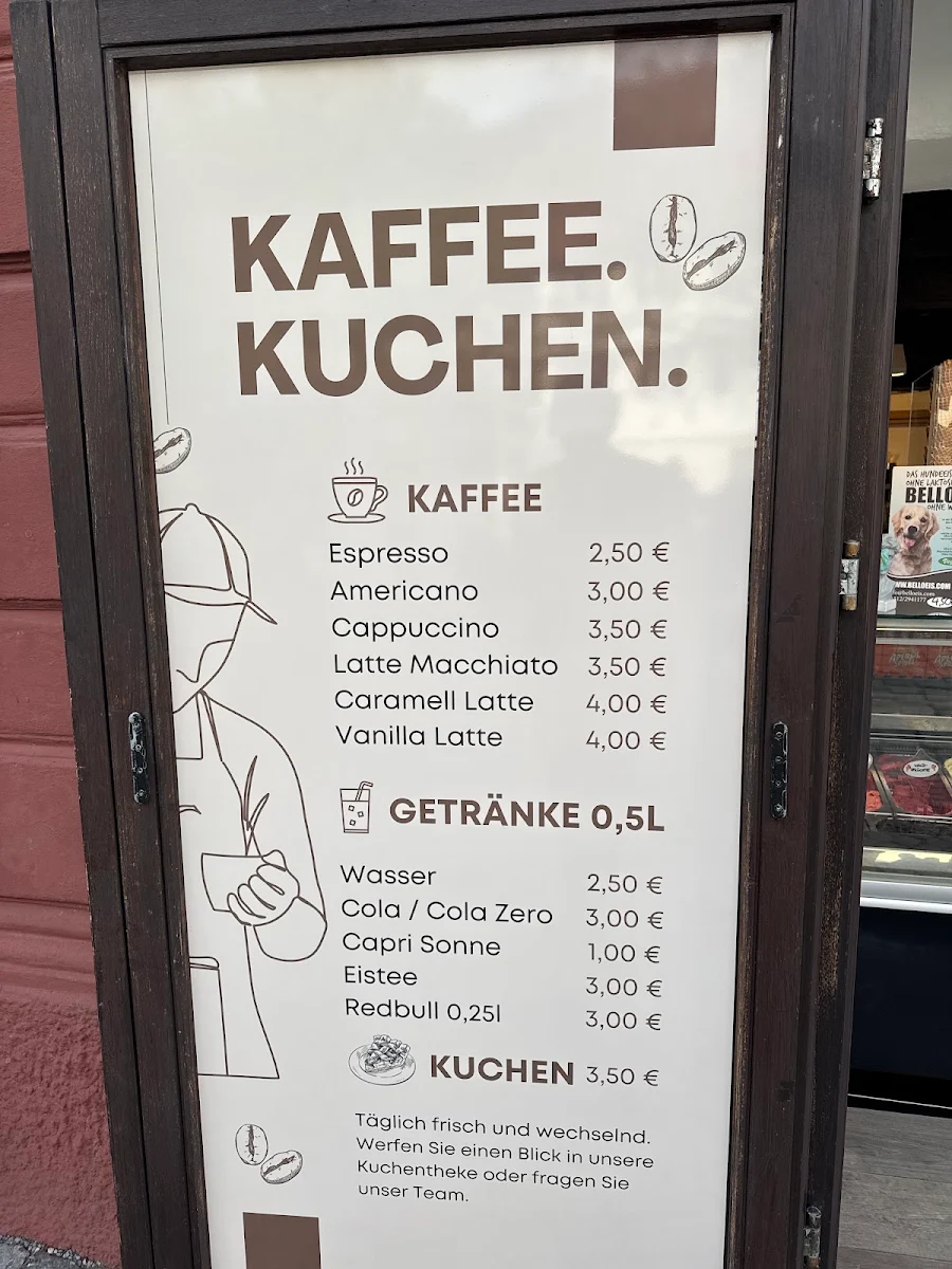 Speisekarte, Eiscafé by Kleinstadt Roastery