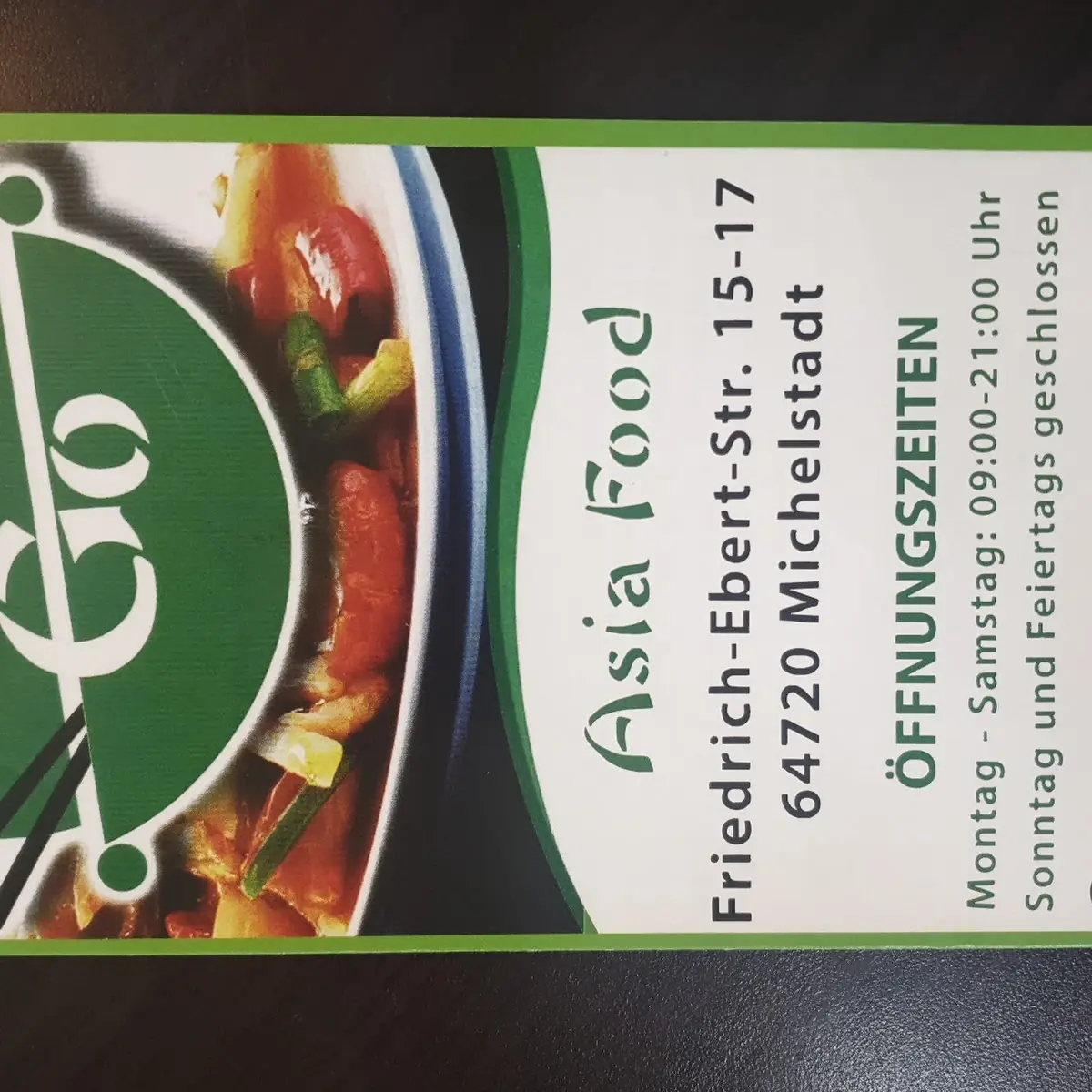 Speisekarte, Wok 'n Go Asia Food