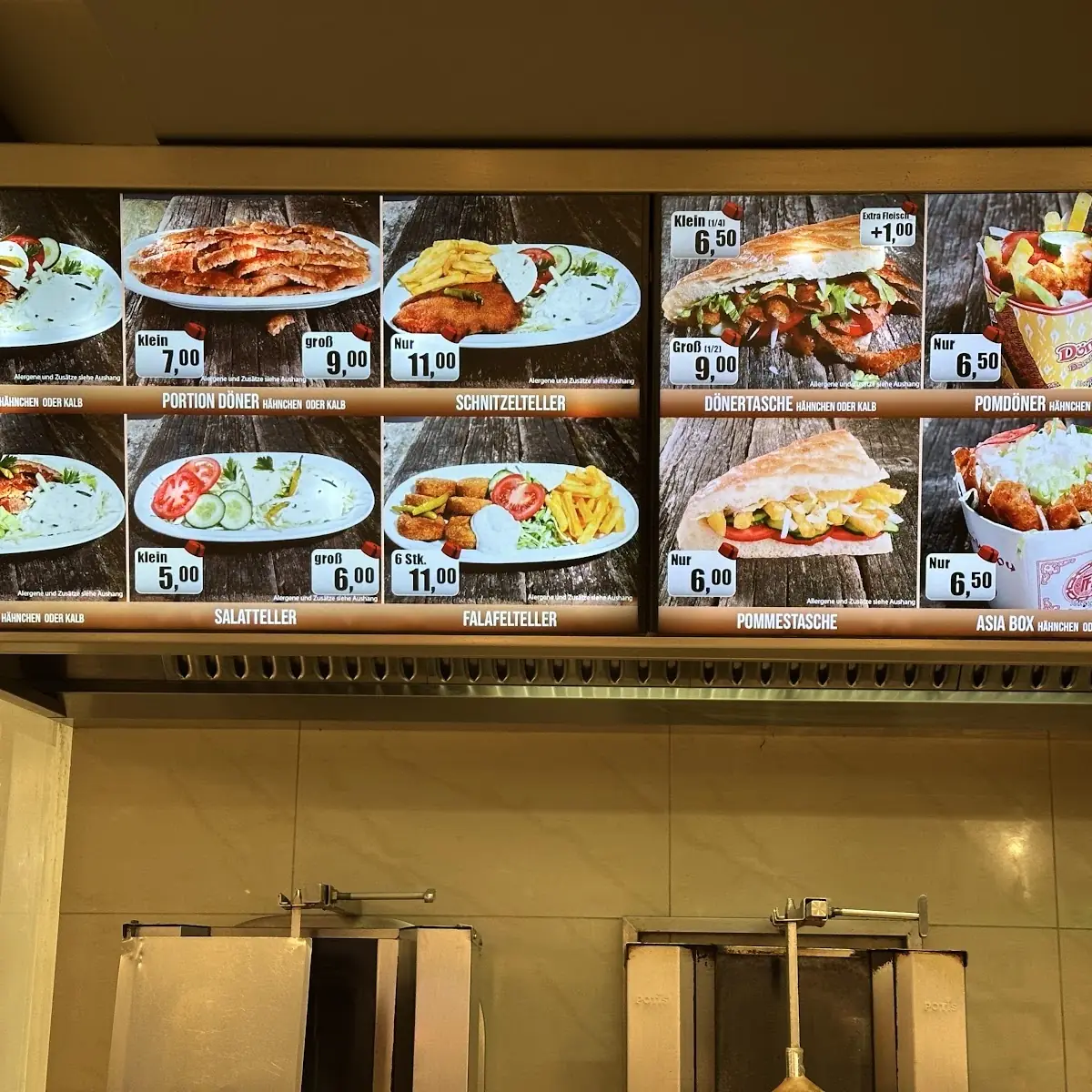 Speisekarte, Bey Food Döner