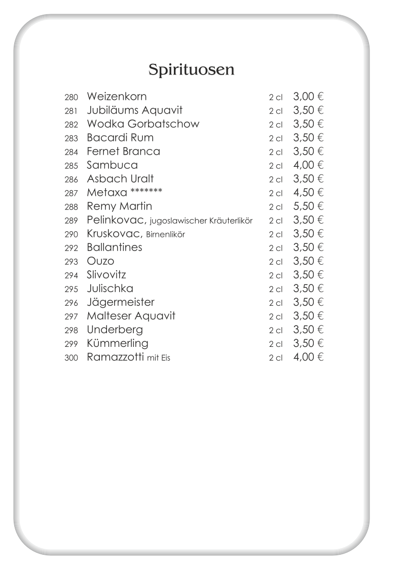 Speisekarte photo 3