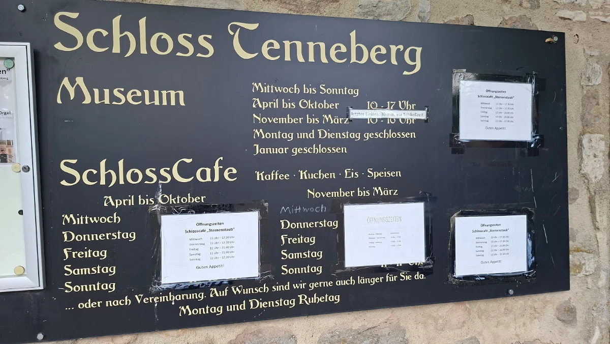 Speisekarte, Schlosscafé Sternenstaub