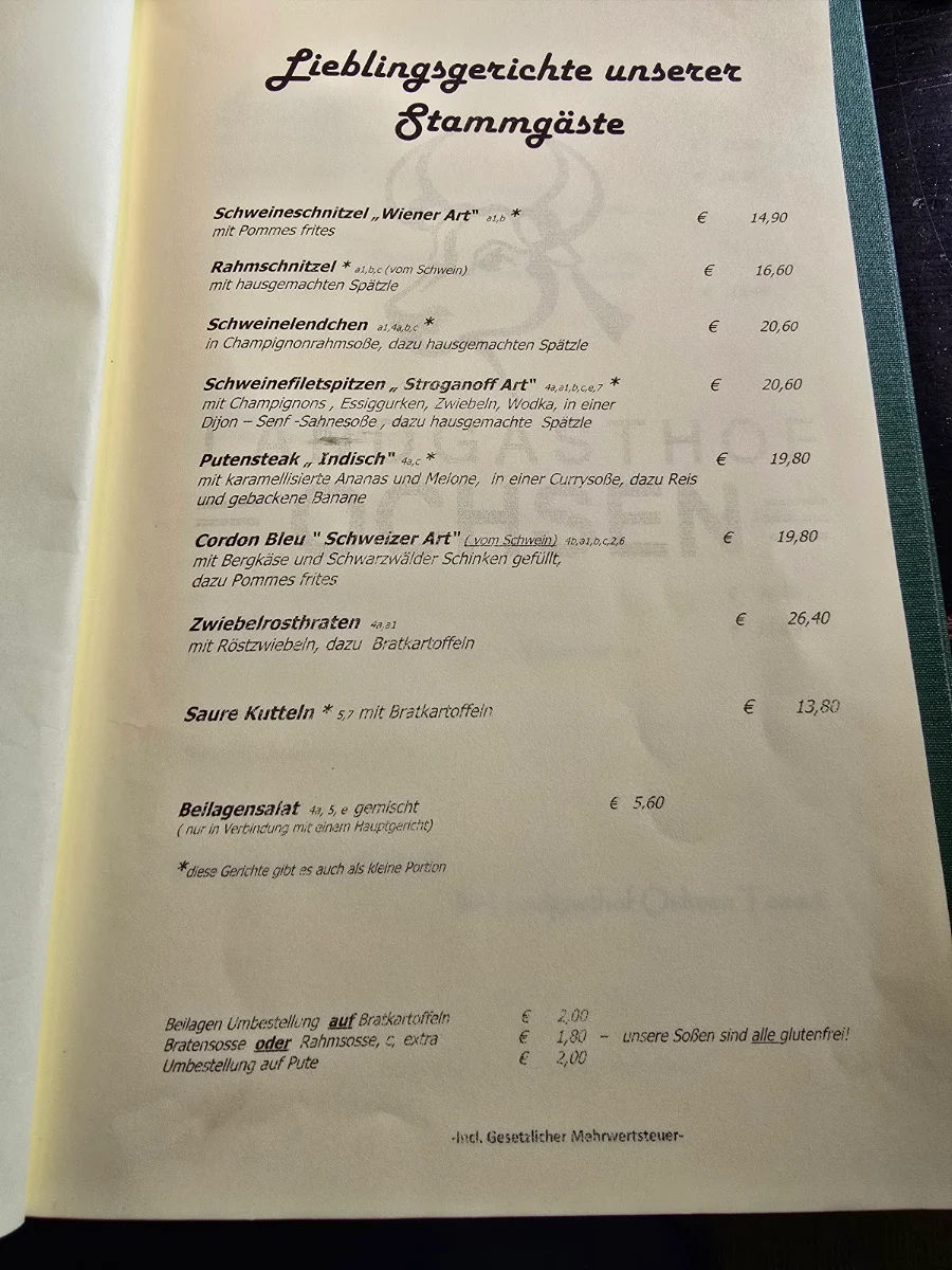 Speisekarte photo 2
