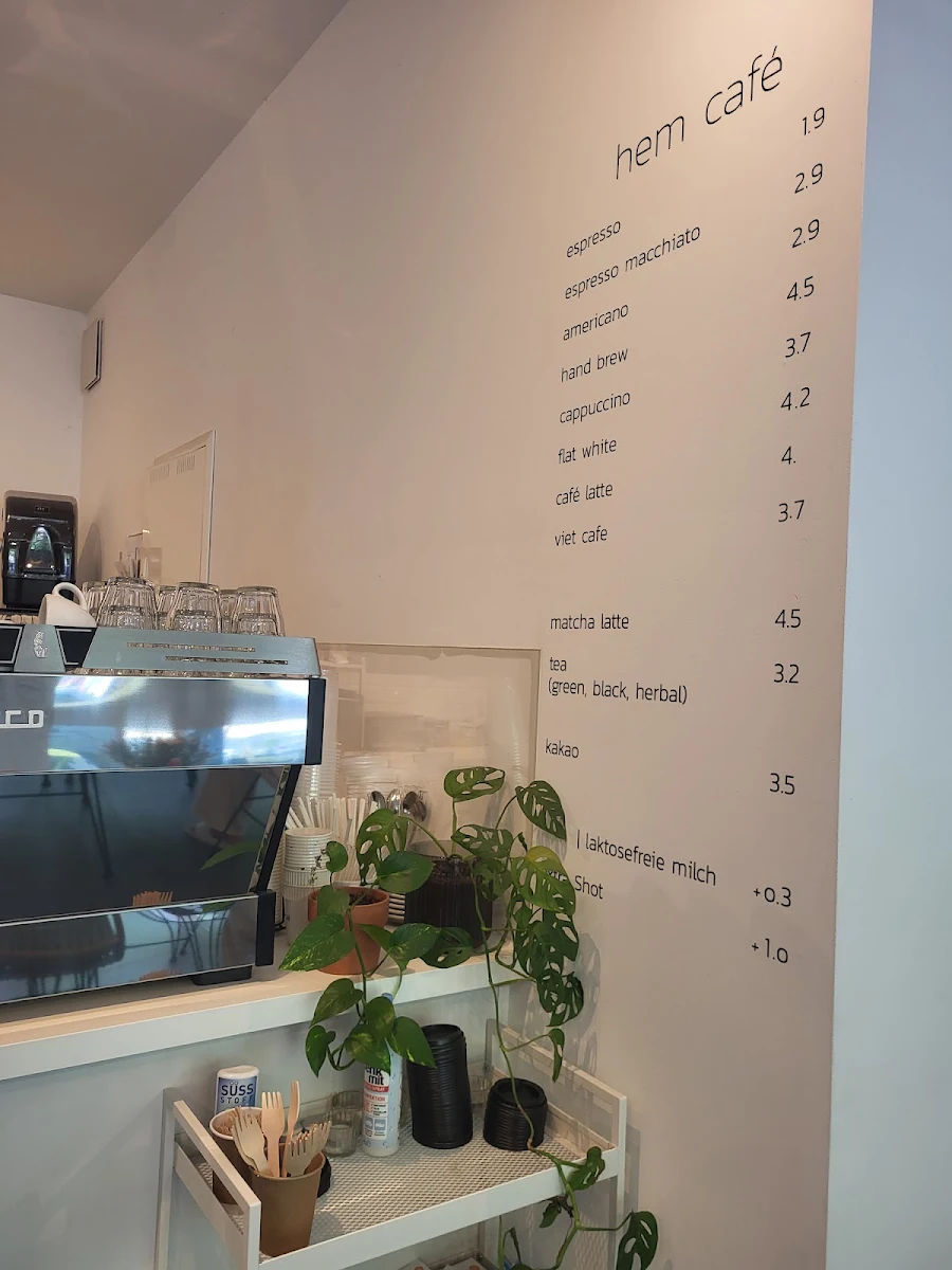 Speisekarte, Hem Cafe