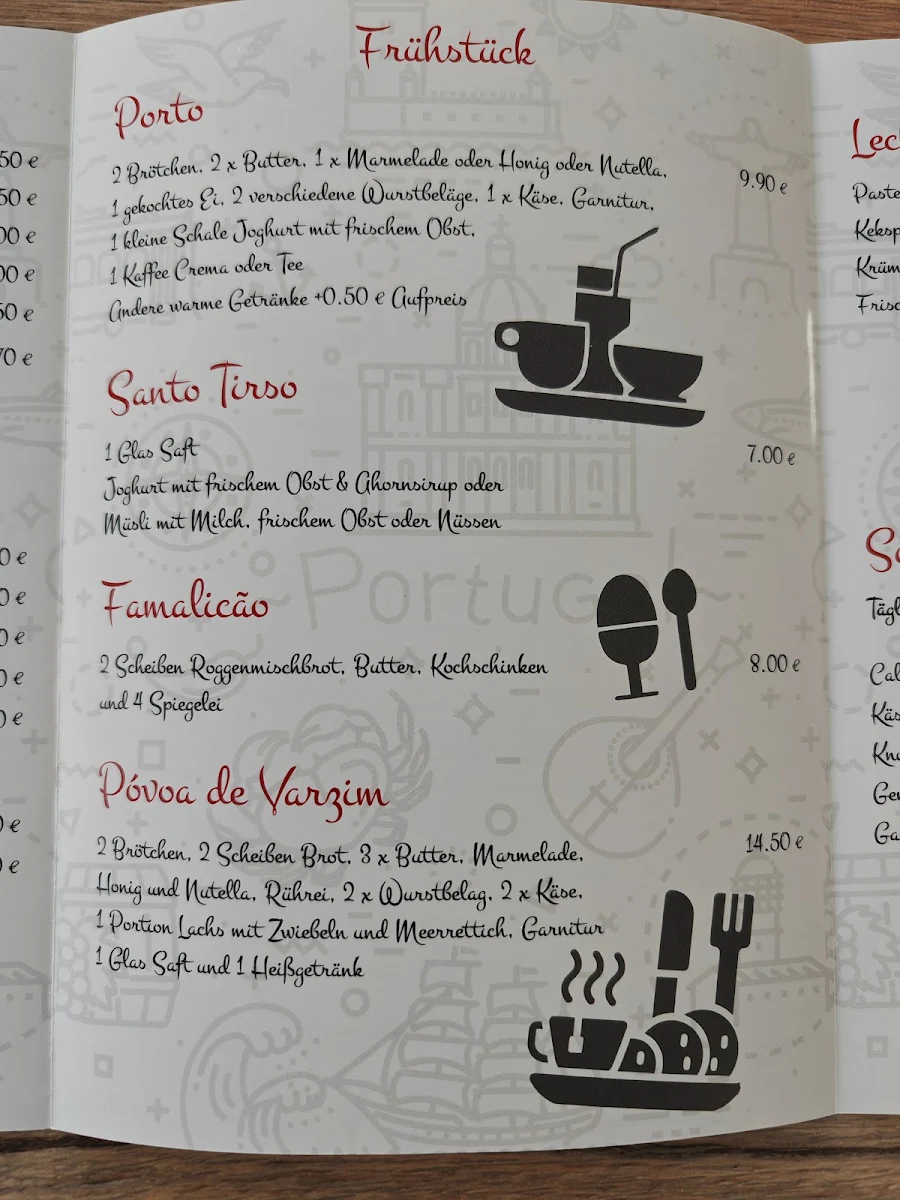 Speisekarte, 3 Senhoras