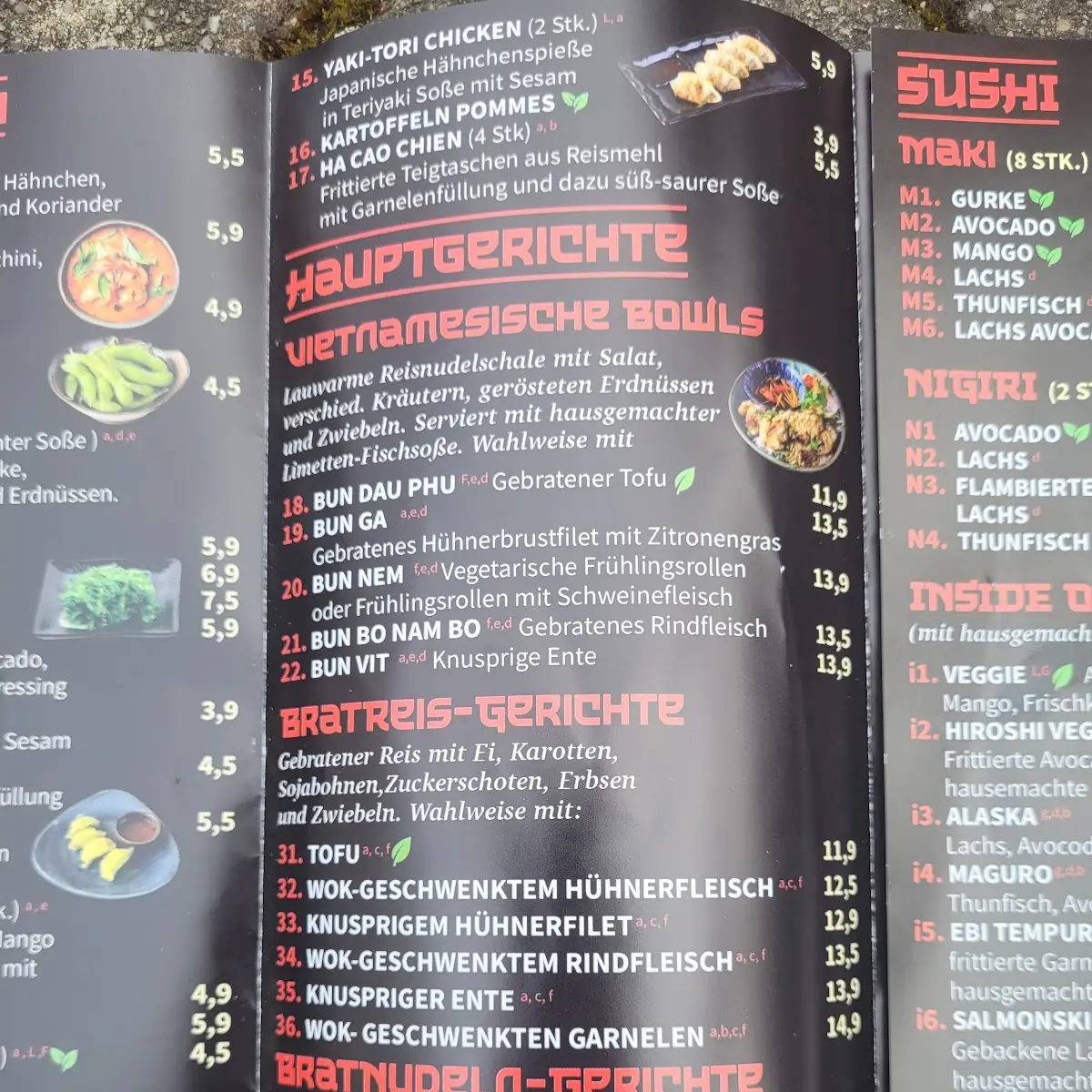 Speisekarte, Hiroshii