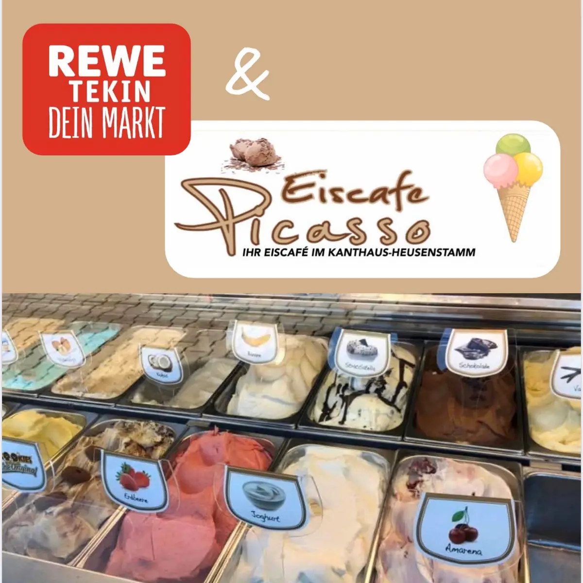 Speisekarte, Eiscafé Picasso