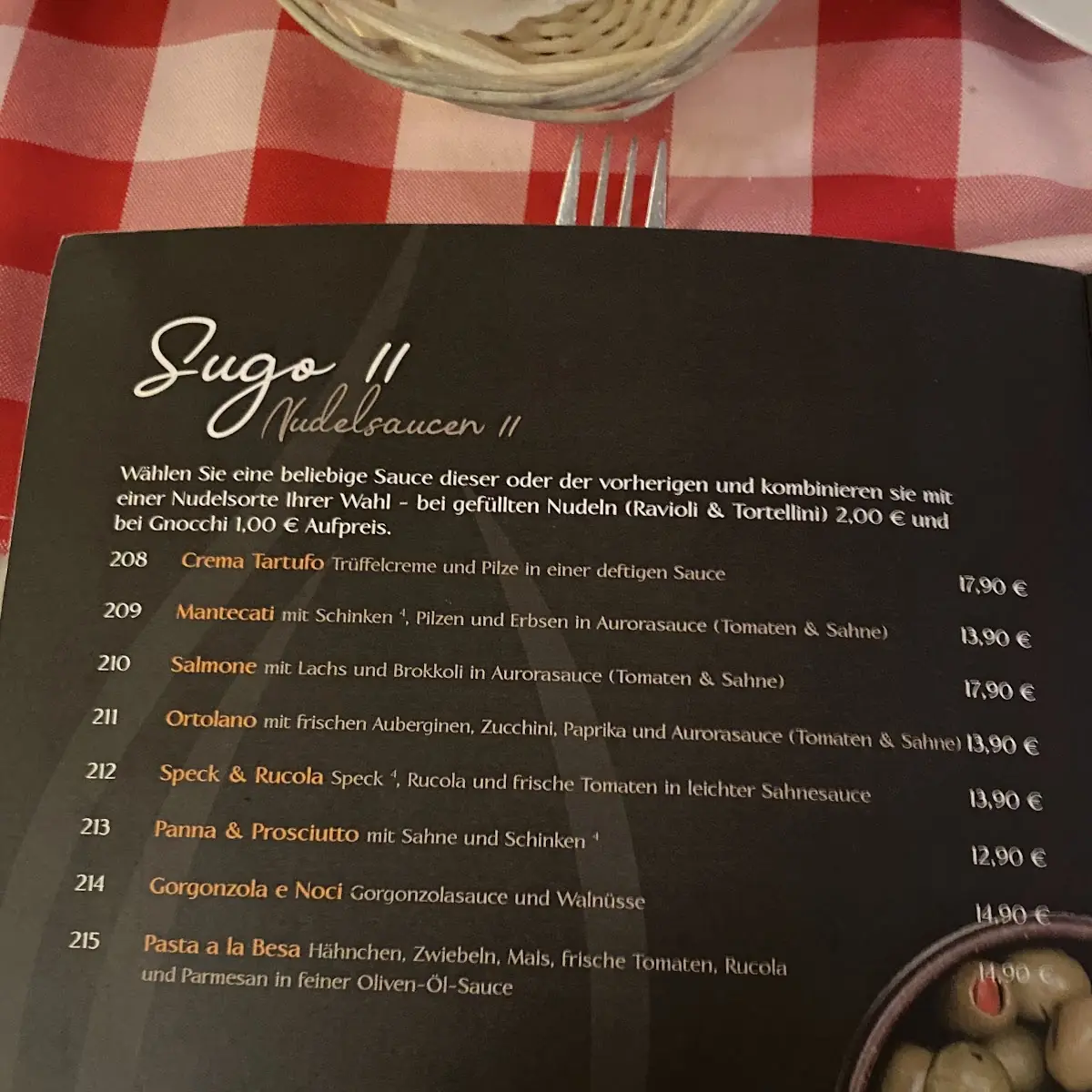 Speisekarte, Le Candele | Ristorante & Pizzeria Würzburg