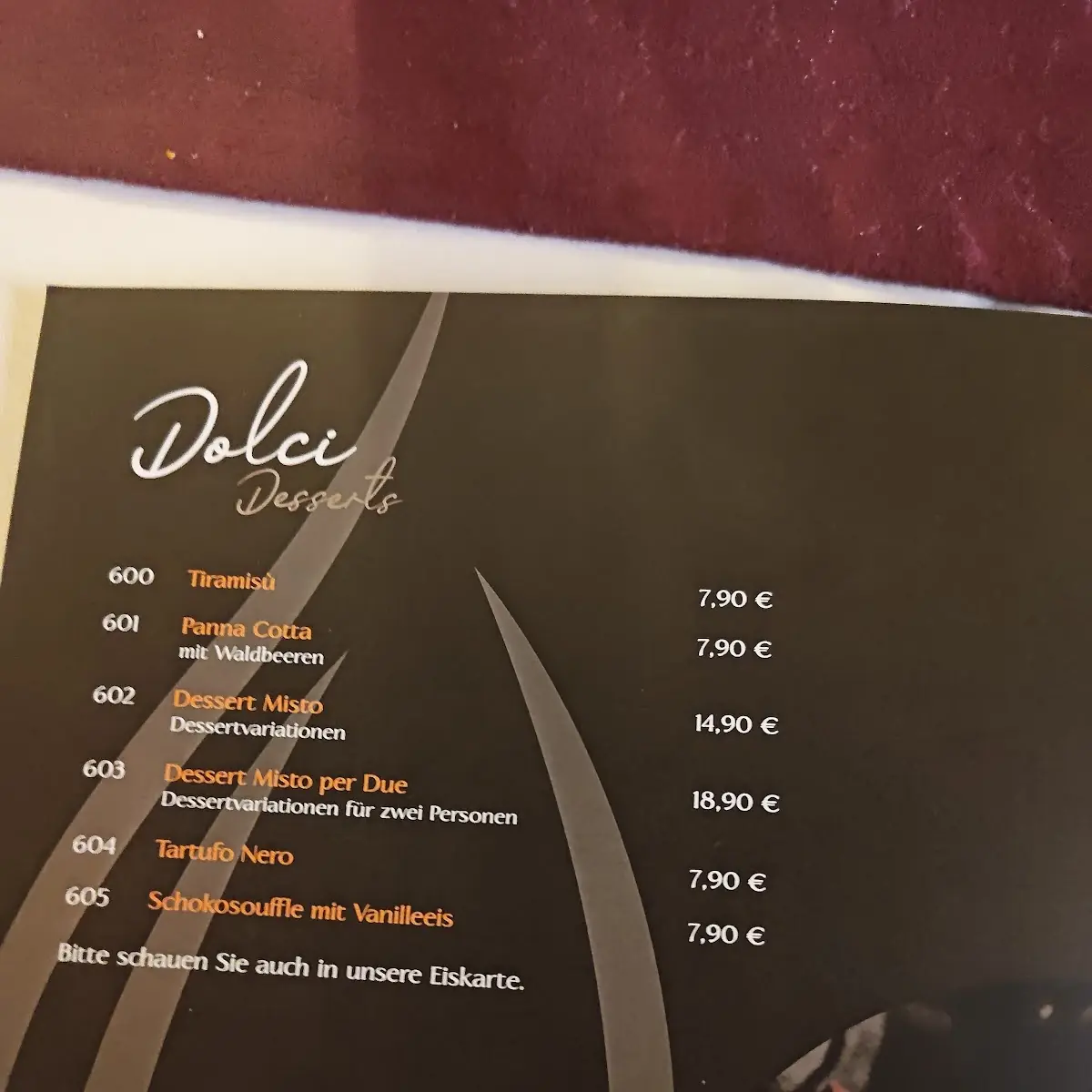 Speisekarte, Le Candele | Ristorante & Pizzeria Würzburg