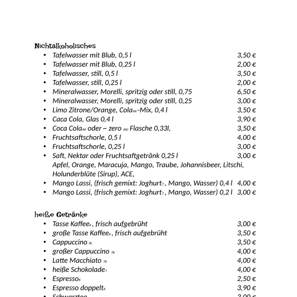 Speisekarte photo 4