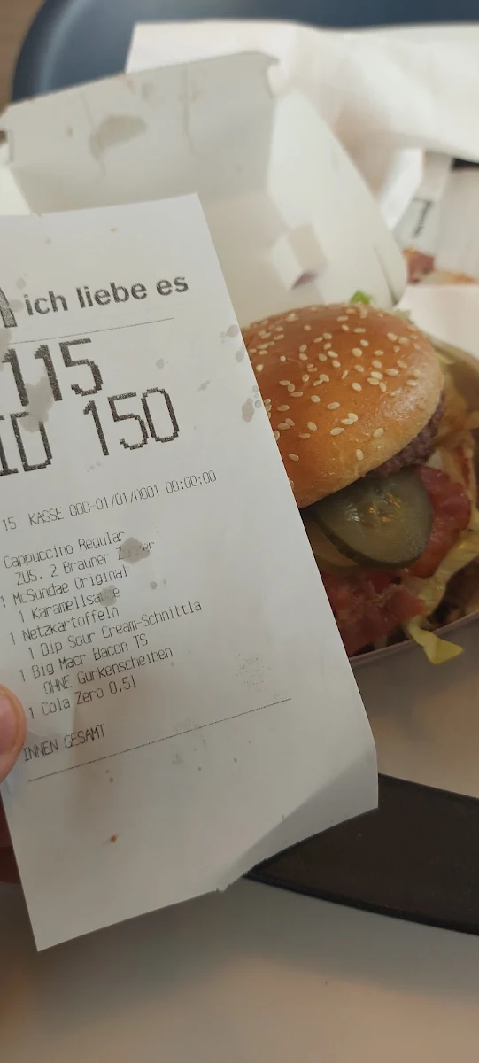 Speisekarte, McDonald's