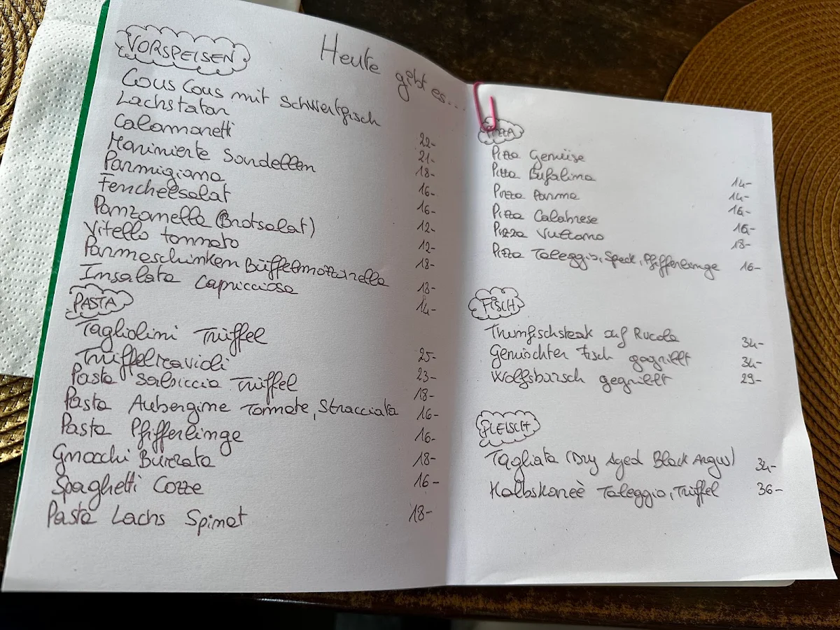Speisekarte, Ristorante Da Michele