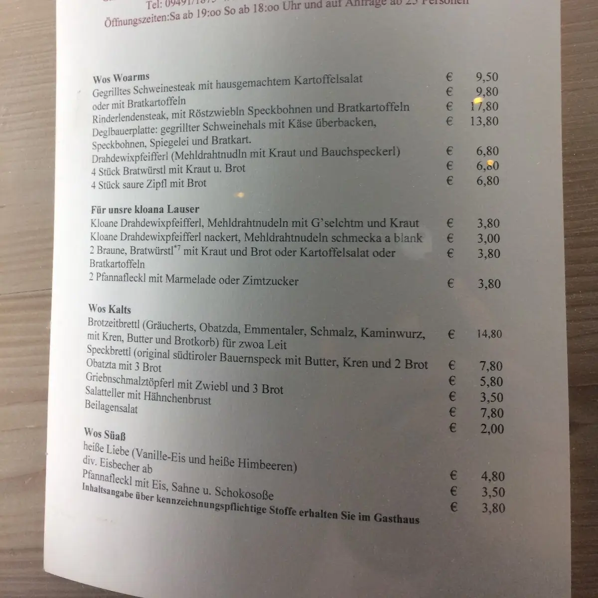 Speisekarte photo 3