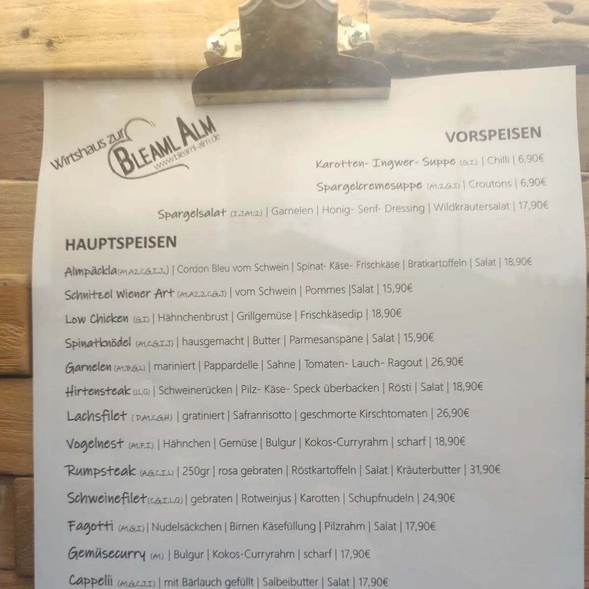 Speisekarte photo 2